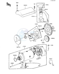 KZ 1300 A (A4) drawing STARTER MOTOR_STARTER CLUTCH