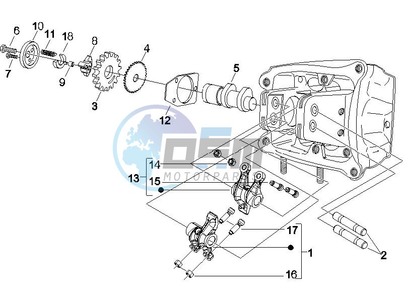 Camshaft - Rocking levers support unit