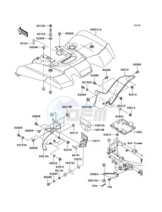 KVF650_4X4 KVF650DBF EU GB drawing Rear Fender(s)