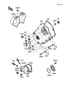 KAF 450 B [MULE 1000] (B1) [MULE 1000] drawing ENGINE COVER-- S- -