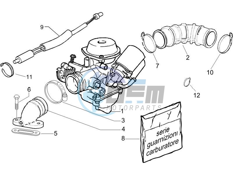 Carburettor assembly - Union pipe