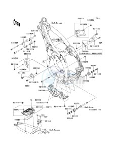 KLX 450 A [KLX450R] (A8F-A9F) A8F drawing FRAME FITTINGS