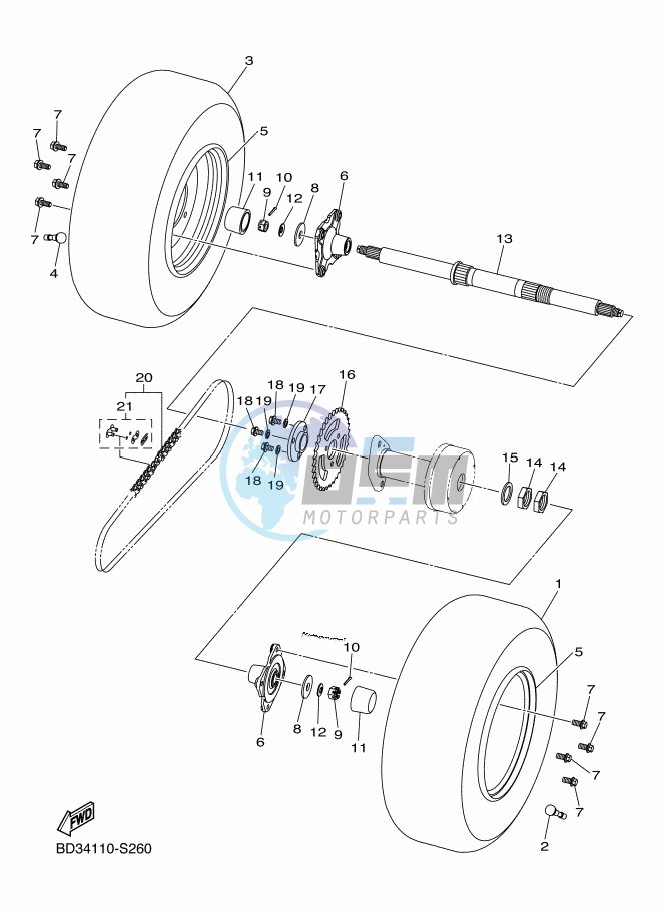 REAR AXLE & WHEEL