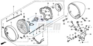 VT750C drawing HEADLIGHT