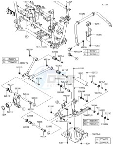 BRUTE FORCE 750 4x4i EPS KVF750HFF EU drawing Rear Suspension