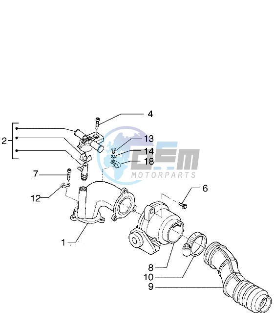 Induction pipe-Throttle body-Injector