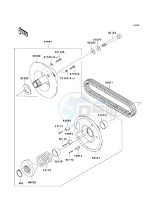 KAF 400 B [MULE 600] (B1) B1 drawing DRIVEN CONVERTER_DRIVE BELT