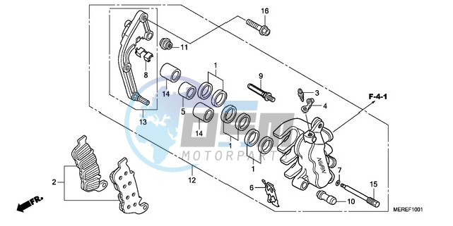 FRONT BRAKE CALIPER (L.) (CBF600SA/NA)