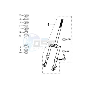 VIVA XR2A BE drawing FRONT FORK / STEERINGHEAD