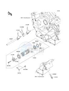 VN 900 D[VULCAN 900 CLASSIC LT] (6F-9F) D9F drawing GEAR CHANGE DRUM_SHIFT FORK-- S- -