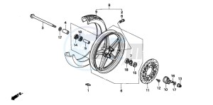 CB250 TWO FIFTY drawing FRONT WHEEL (2)