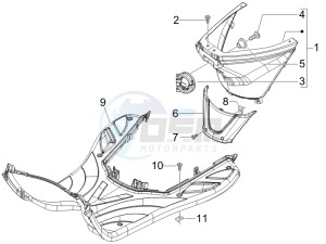 Zip & Zip 50 Fly 100 drawing Central cover - Footrests