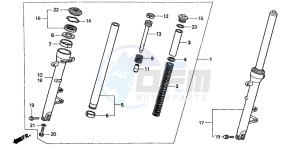 CB600F2 HORNET drawing FRONT FORK