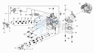 GTS250 INJECTION drawing CYLINDER HEAD CPL   / THERMOSTAT