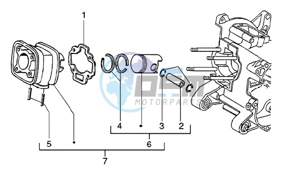 Cylinder - piston - wrist pin assy