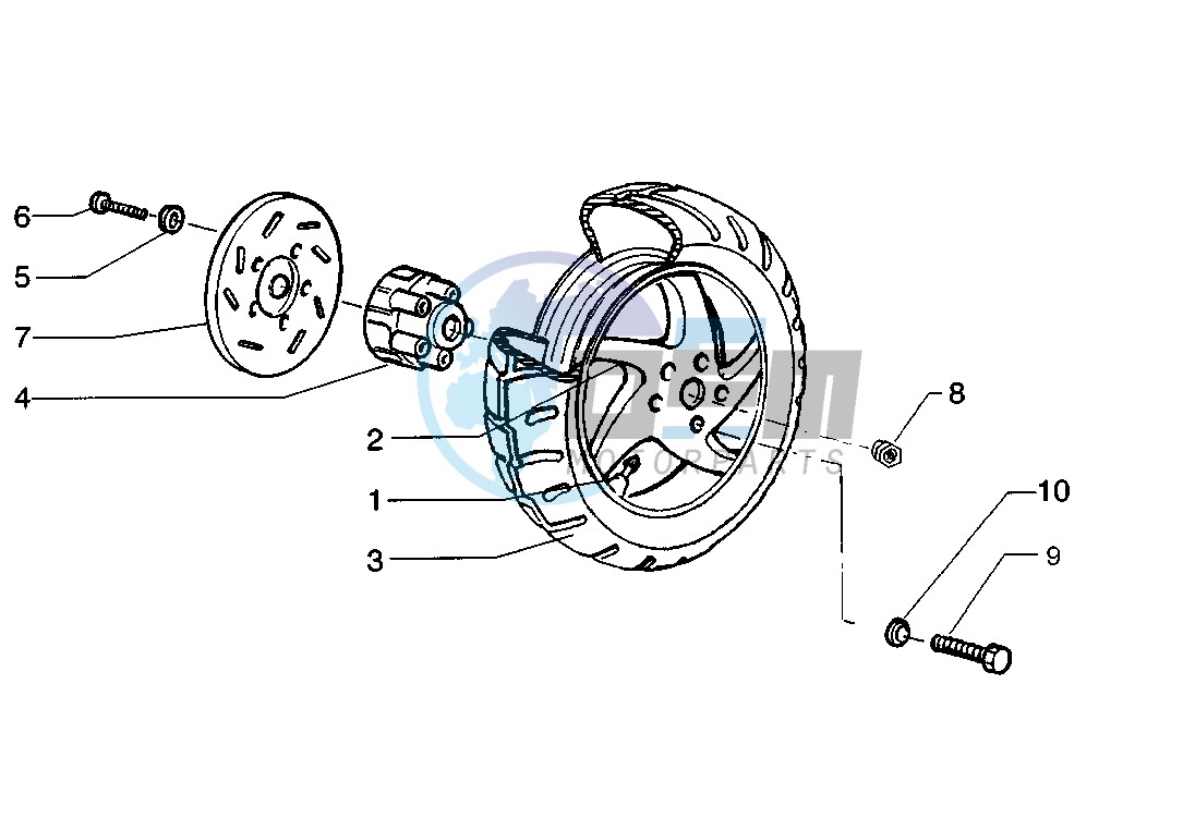 Rear wheel disc brake