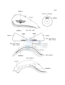 VN 800B [VULCAN 800 CLASSIC] (B6-B9) [VULCAN 800 CLASSIC] drawing DECALS-- SILVER- --- VN800-B8- --- CN- -