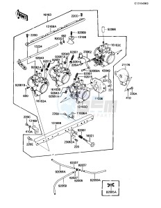 KZ 1100 B [GPZ) (B1-B2) [GPZ) drawing THROTTLE ASSY