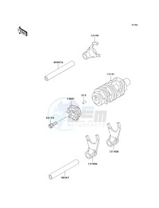 KLX300 A [KLX300R] (A10) A10 drawing GEAR CHANGE DRUM_SHIFT FORK-- S- -