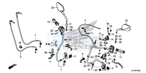 CRF1000AG CRF1000 - Africa Twin - ABS Europe Direct - (ED) drawing HANDLE LEVER/SWITCH/CABLE (CRF1000/CRF1000A)