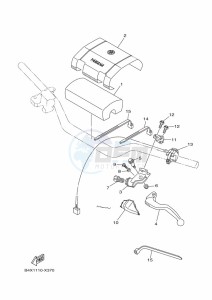 YZ125 (B4X2) drawing HANDLE SWITCH & LEVER