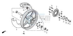 CB250 drawing REAR WHEEL