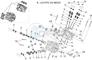 Dorsoduro 1200 (EMEA, APAC, NAFTA) (CND, EU, K, RU, USA, V) drawing Cylinder head - valves