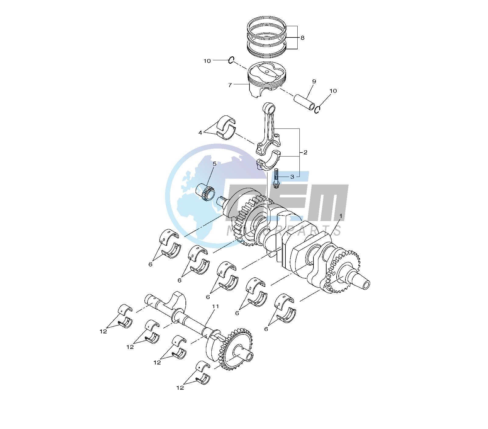 CRANKSHAFT AND PISTON