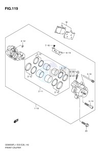 GSX650F (E3-E28) Katana drawing FRONT CALIPER (GSX650FL1 E33)