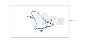 CBF1000SA France - (F / ABS CMF) drawing HUGGER PEARL COOL WHITE