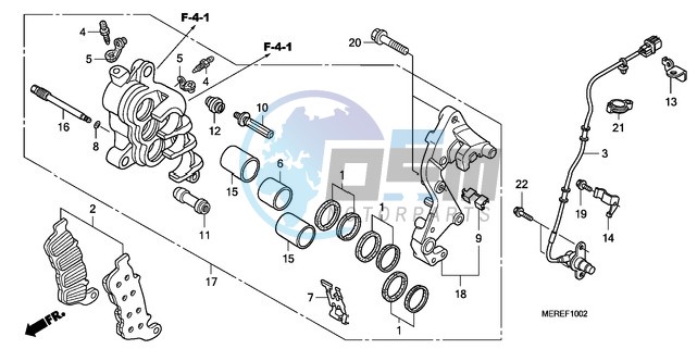 FRONT BRAKE CALIPER (R.) (CBF600SA/NA)