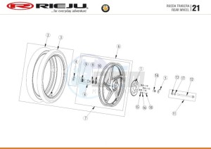 BYE-BIKE-EURO4-WHITE drawing REAR WHEELS