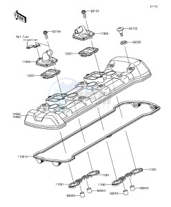 Z1000 ZR1000FEFA FR GB XX (EU ME A(FRICA) drawing Cylinder Head Cover