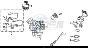 ORBIT III 50 (25 KM/H) (XE05W1-NL) (L8-M0) drawing CARBURETOR ASSY