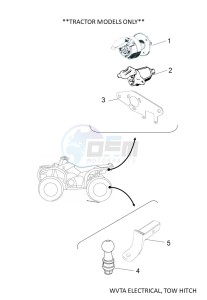 YFM700FWB KODIAK 700 (B6KE) drawing WVTA ELECTRICAL, TOW HITCH