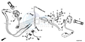 CRF250LAH CRF250LA ED drawing HANDLE LEVER/ SWITCH/ CABLE