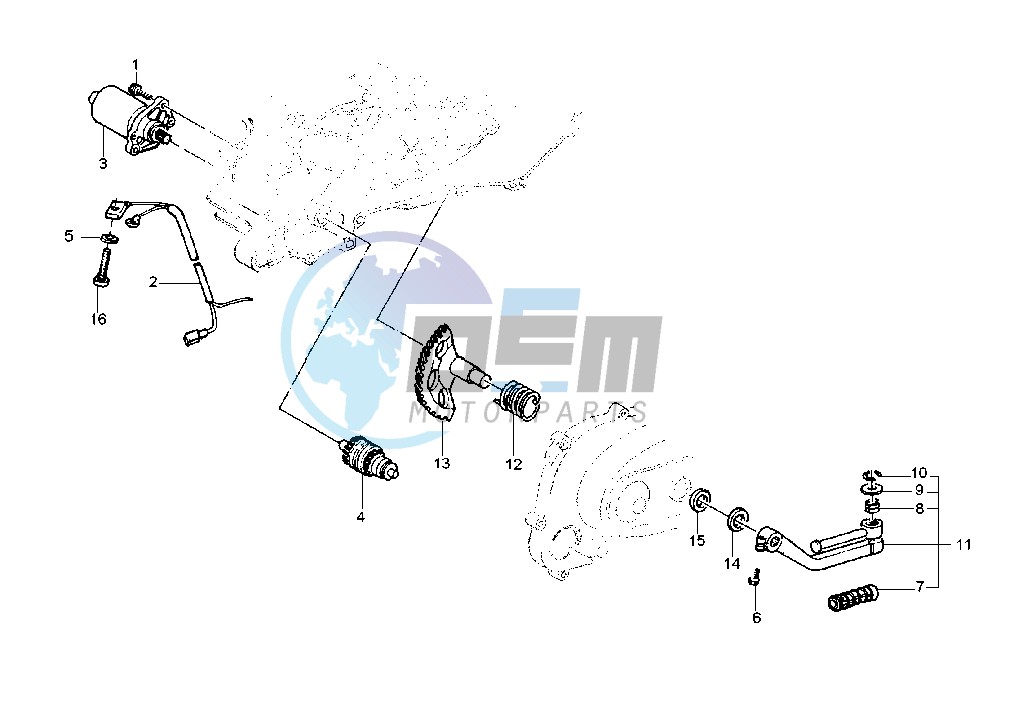 Starting Motor - Starting lever