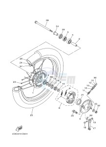 YBR125E (4P2G 4P2H 4P2J) drawing FRONT WHEEL 2