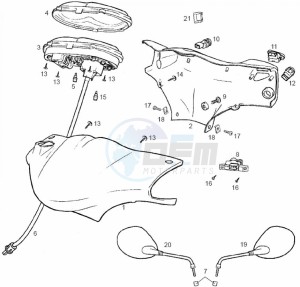 ATLANTIS BULLET - 50 cc VTHAL1AE2 Euro 2 2T AC FRA drawing Meter combination (Positions)