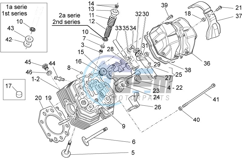 Cylinder head and valves