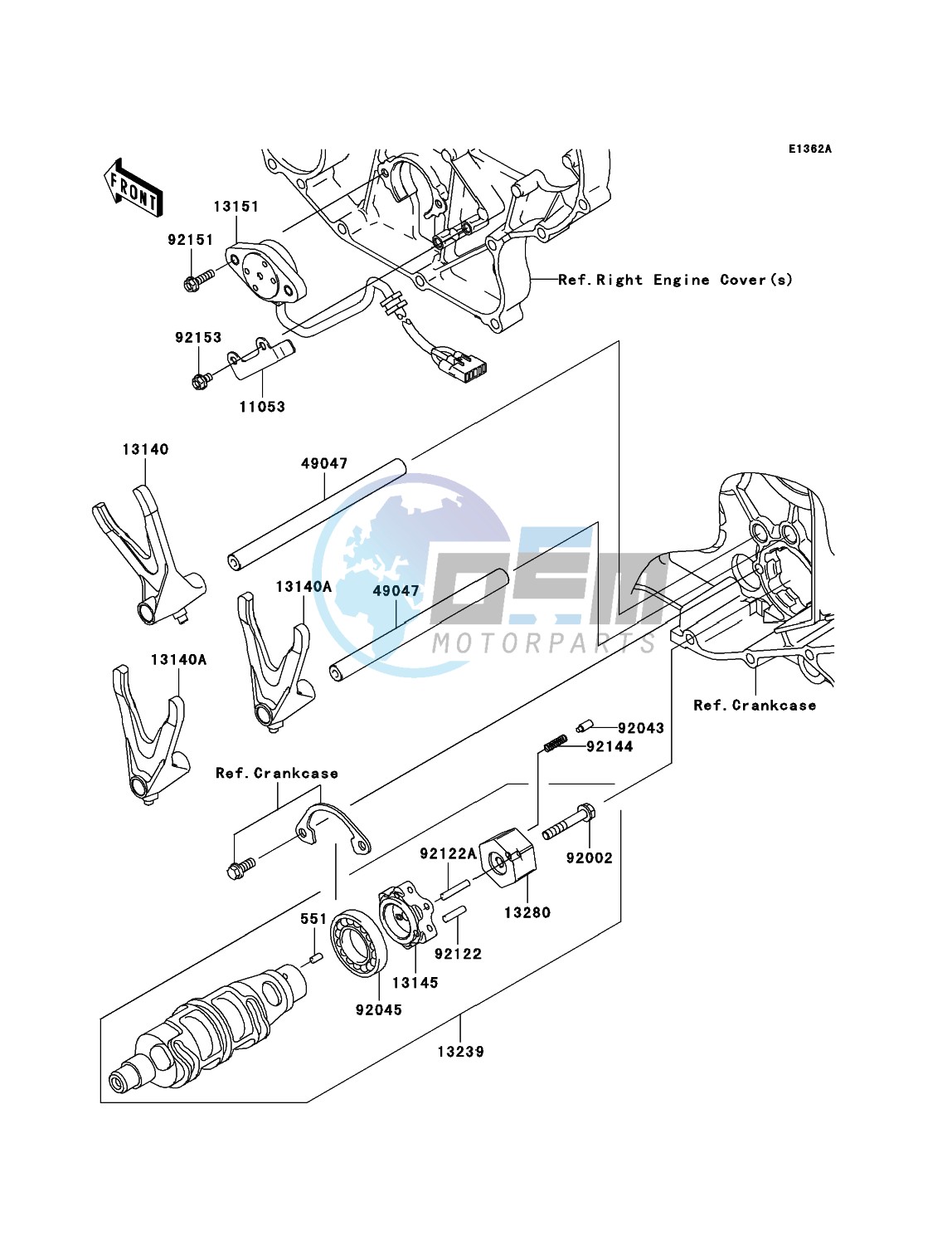 Gear Change Drum/Shift Fork(s)