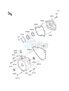 KVF 300 A [PRAIRIE 300 4X4] (A1-A4) [PRAIRIE 300 4X4] drawing ENGINE COVER-- S- -