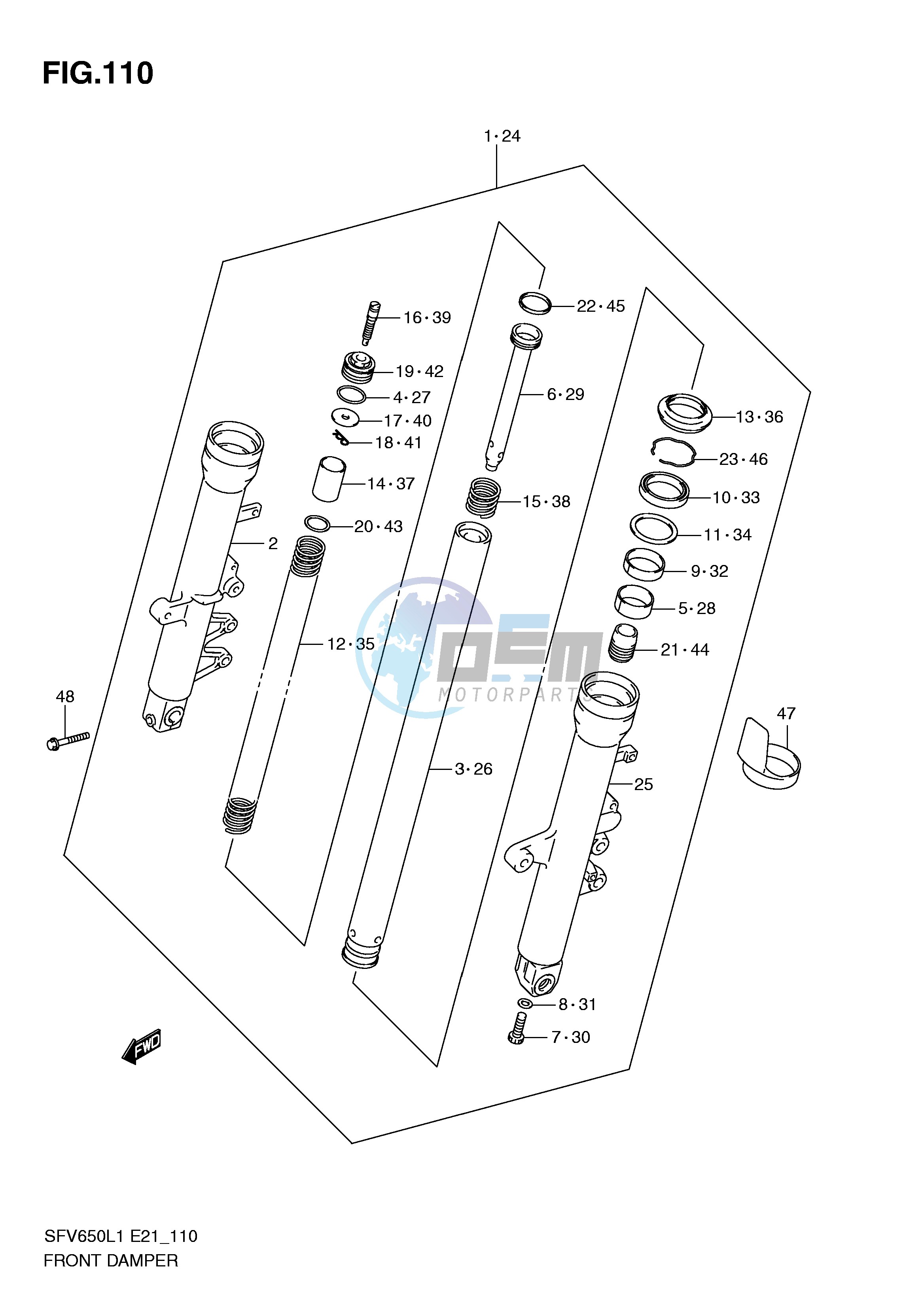 FRONT DAMPER (SFV650L1 E24)