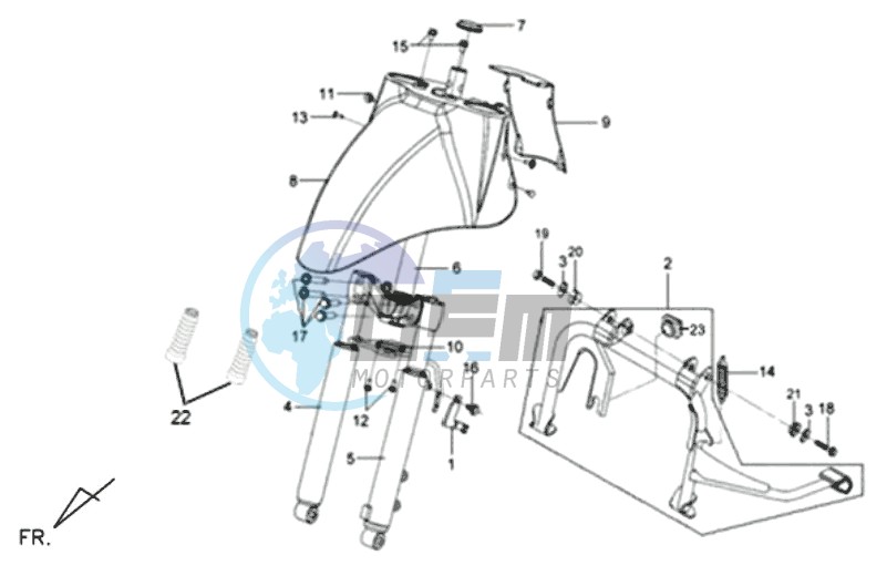 FRONT FENDER / FRONT FORK /  CENTRAL STAND