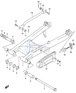 GZ125 (P4) drawing REAR SWINGING ARM