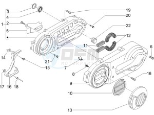 Beverly 500 2005-2006 drawing Crankcase cover - Crankcase cooling