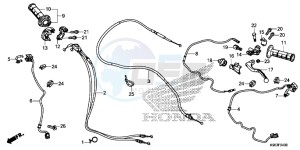 CRF250R Europe Direct - (ED) drawing HANDLE LEVER/SWITCH/CABLE