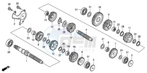 VT750CA drawing TRANSMISSION