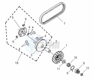 VS 125 EURO3 drawing CLUTCH / V BELT