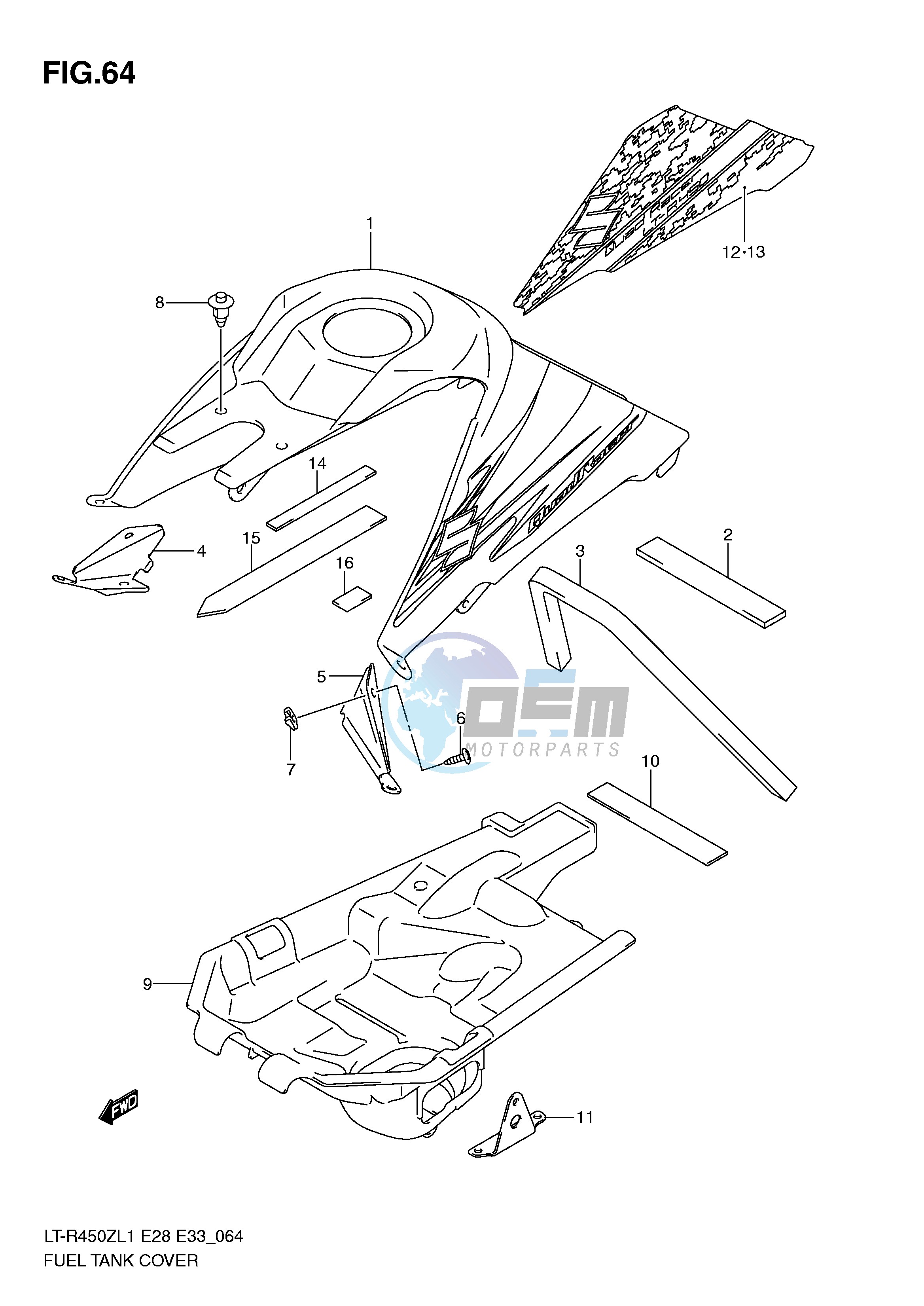 FUEL TANK COVER (LT-R450L1 E33)